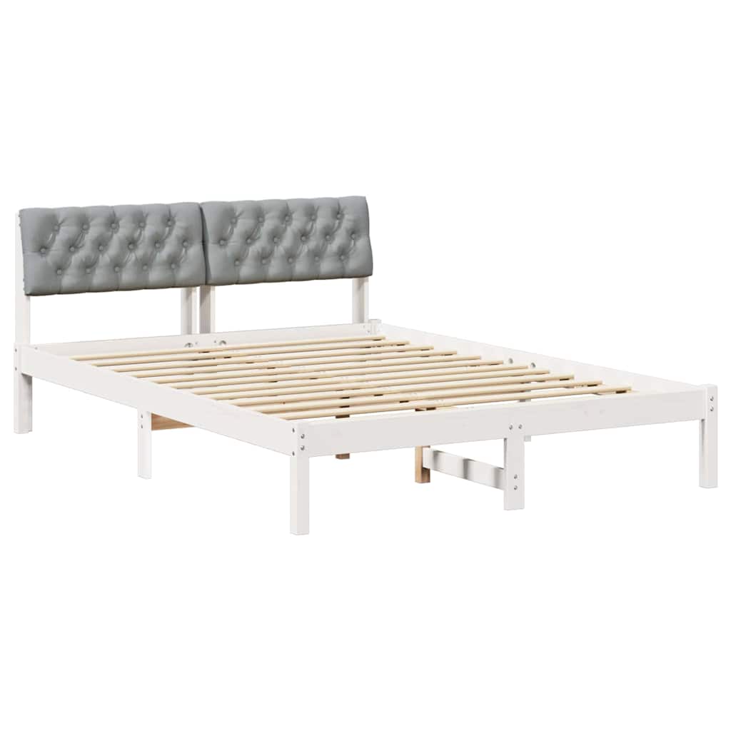Struttura del Letto Bianco e grigio chiaro 140 x 190 cm | homemem39