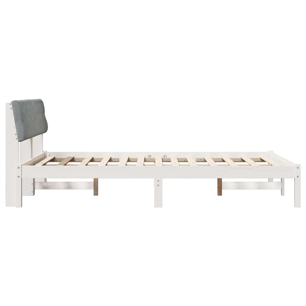 Struttura del Letto Bianco e grigio chiaro 140 x 190 cm | homemem39
