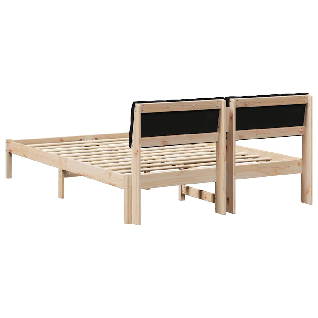 Struttura del Letto con testiera Marrone e nero 135 x 190 cm | homemem39