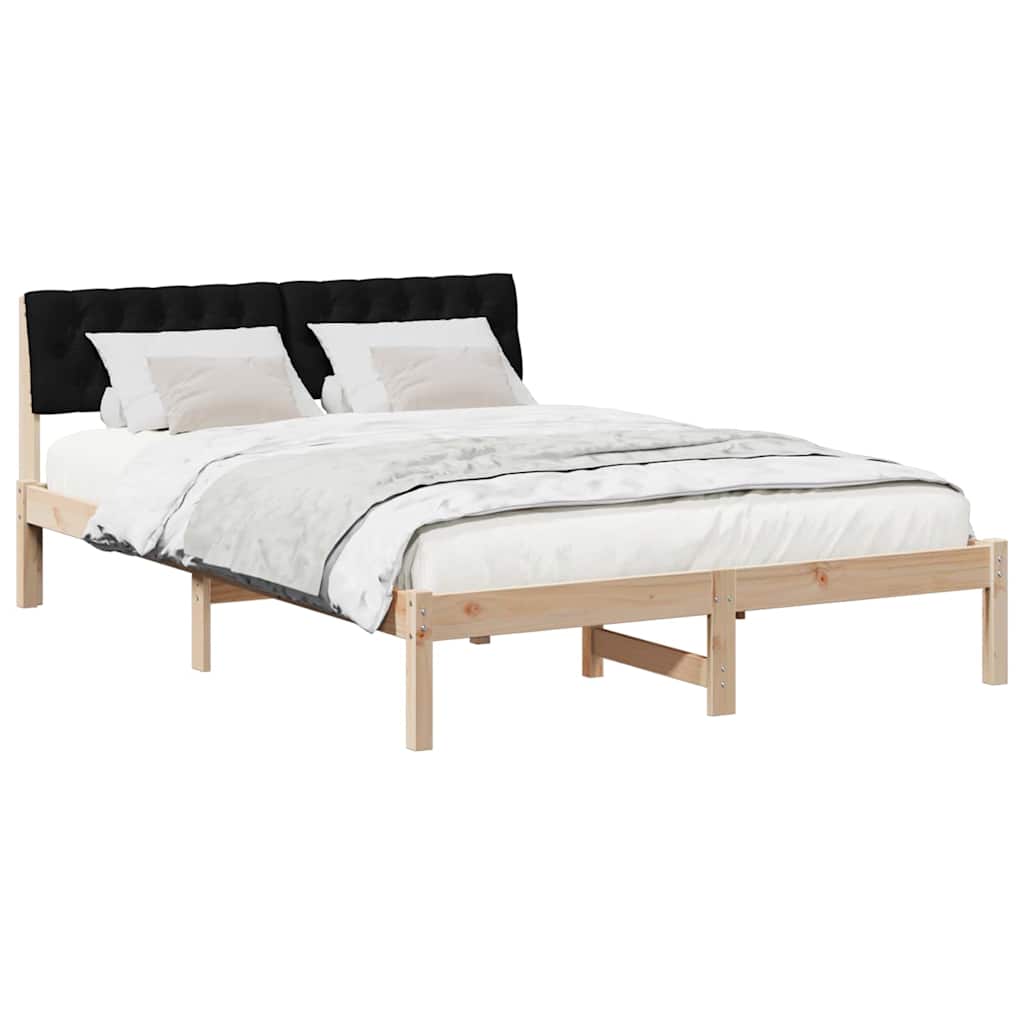 Struttura del Letto con testiera Marrone e nero 135 x 190 cm | homemem39
