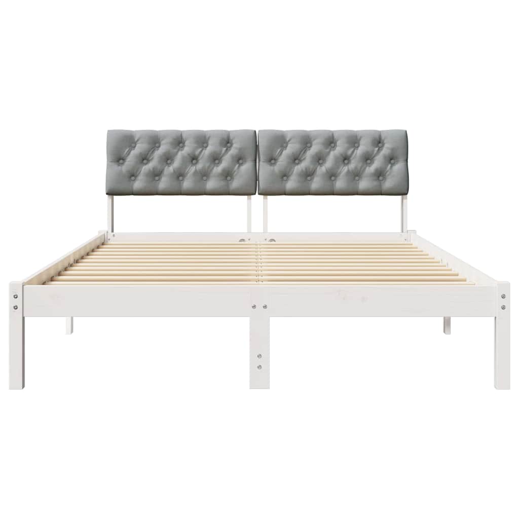 Struttura del Letto Bianco e grigio chiaro 135 x 190 cm | homemem39