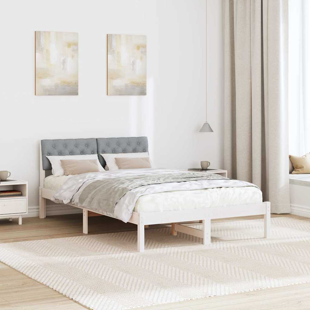Struttura del Letto Bianco e grigio chiaro 120 x 190 cm | homemem39