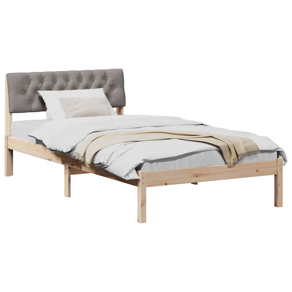 Struttura del Letto con testiera Marrone e taupe 100 x 200 cm | homemem39