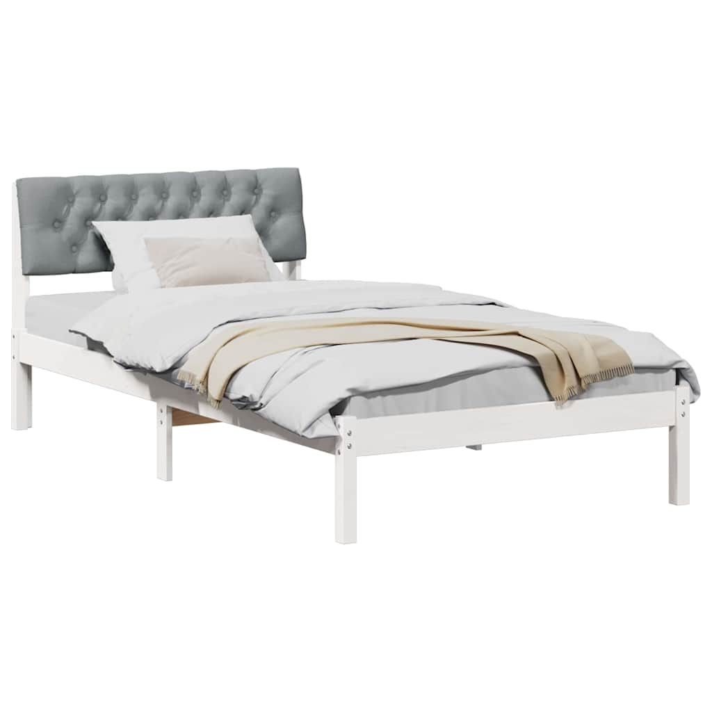 Struttura del Letto Bianco e grigio chiaro 100 x 200 cm | homemem39