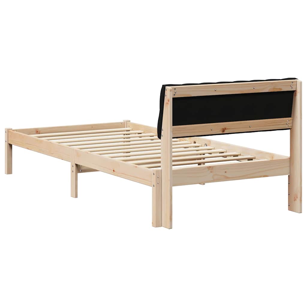 Struttura del Letto con testiera Marrone e nero 90 x 200 cm | homemem39