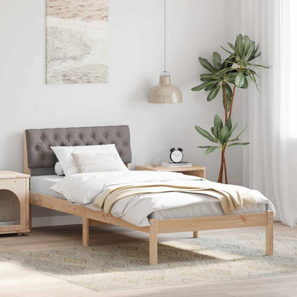 Struttura del Letto con testiera Marrone e taupe 90 x 200 cm | homemem39