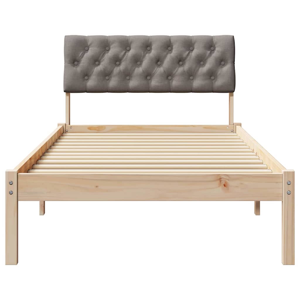 Struttura del Letto con testiera Marrone e taupe 90 x 200 cm | homemem39