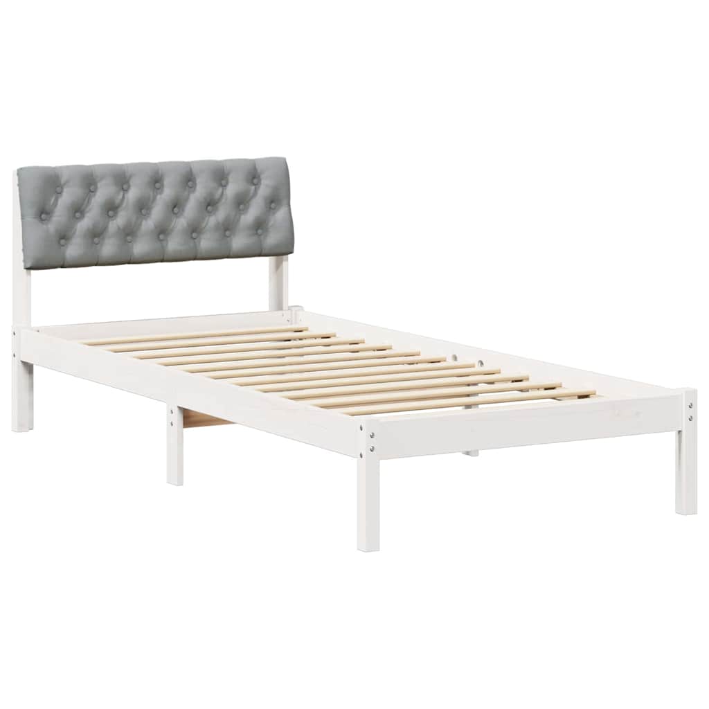 Struttura del Letto Bianco e grigio chiaro 90 x 200 cm | homemem39