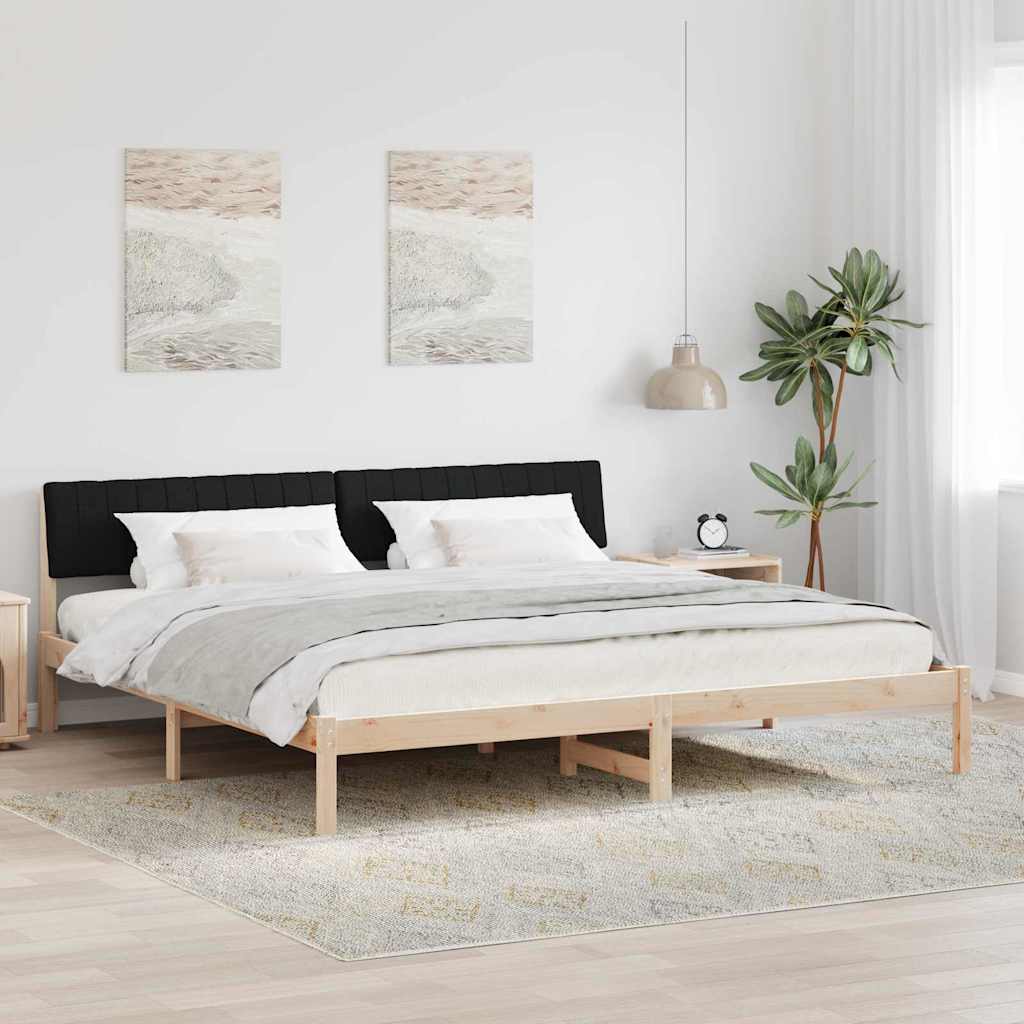 Struttura del Letto con testiera Marrone e nero 150 x 200 cm