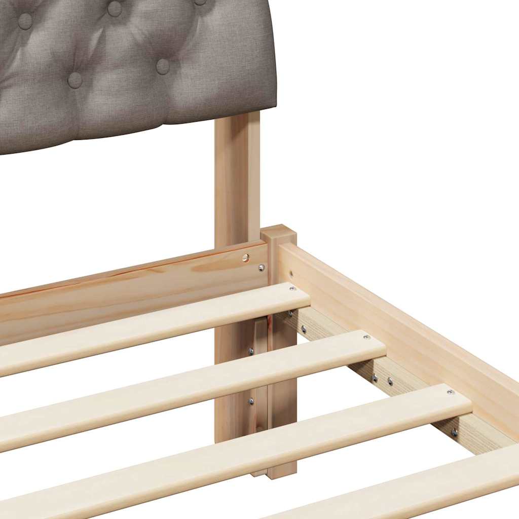 Struttura del Letto con testiera Marrone e taupe 140 x 200 cm