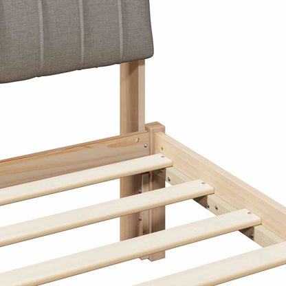 Struttura del Letto con testiera Marrone e taupe 75 x 190 cm