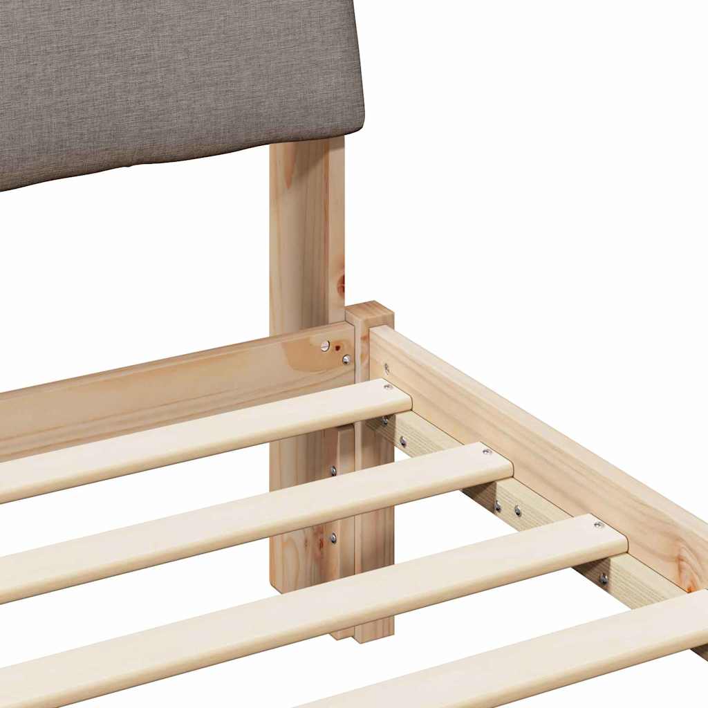 Struttura del Letto con testiera Marrone e taupe 120 x 200 cm