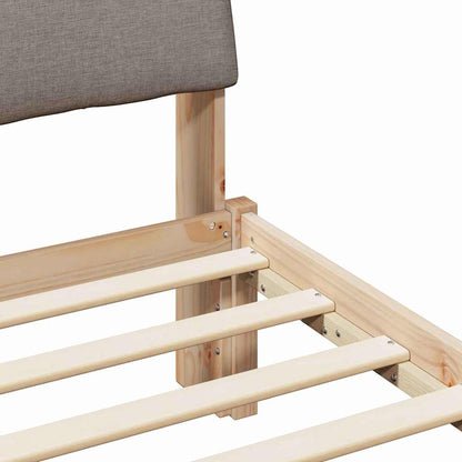 Struttura del Letto con testiera Marrone e taupe 140 x 190 cm