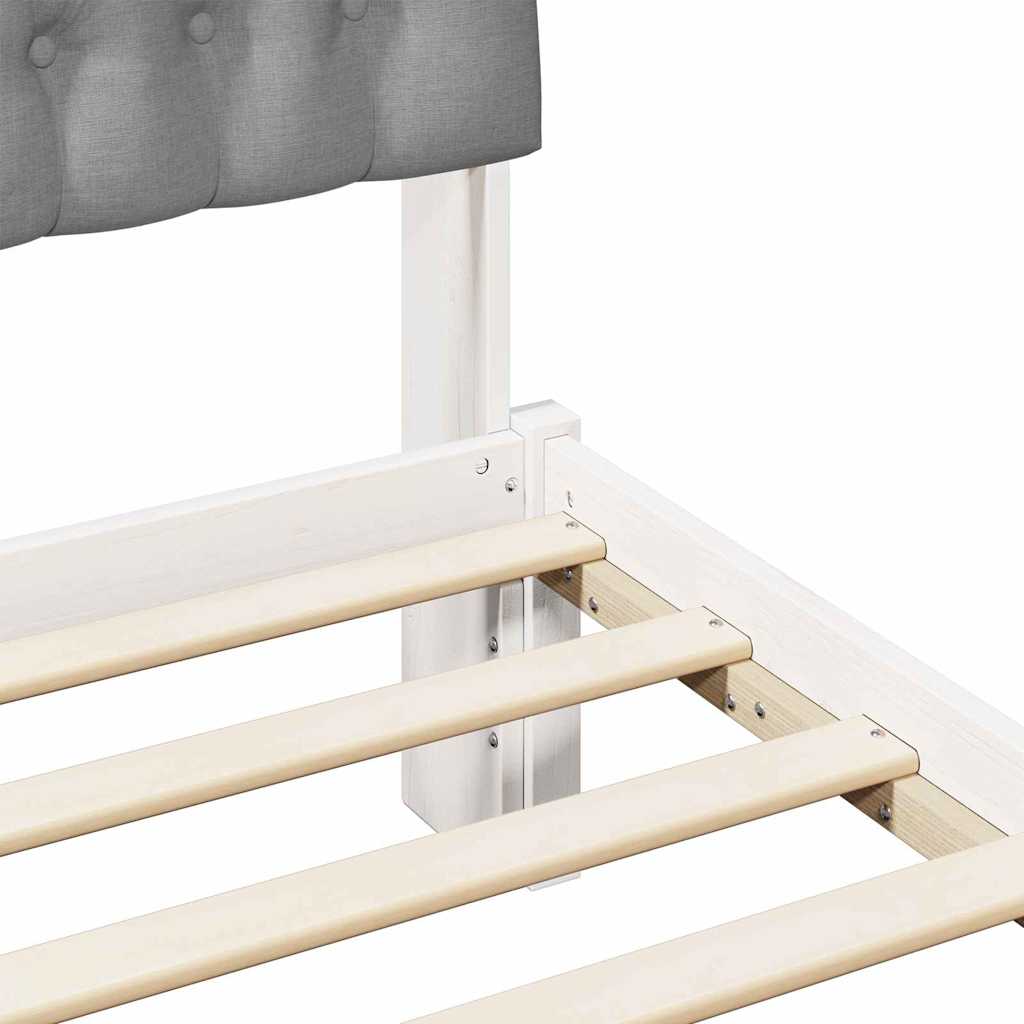 Letto con Testiera Rivestita con testiera Bianco 135 x 190 cm