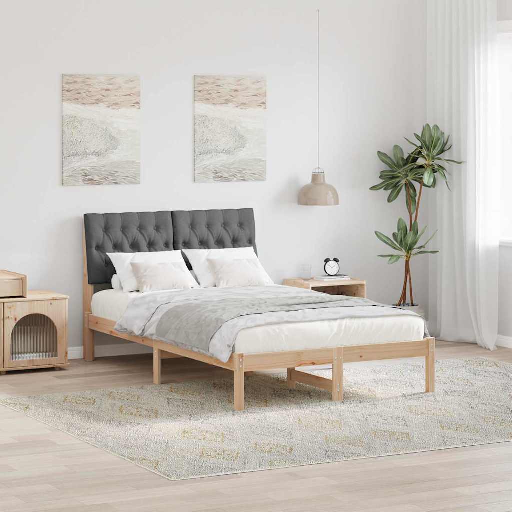 Letto con Testiera Rivestita con testiera Marrone 120 x 190 cm