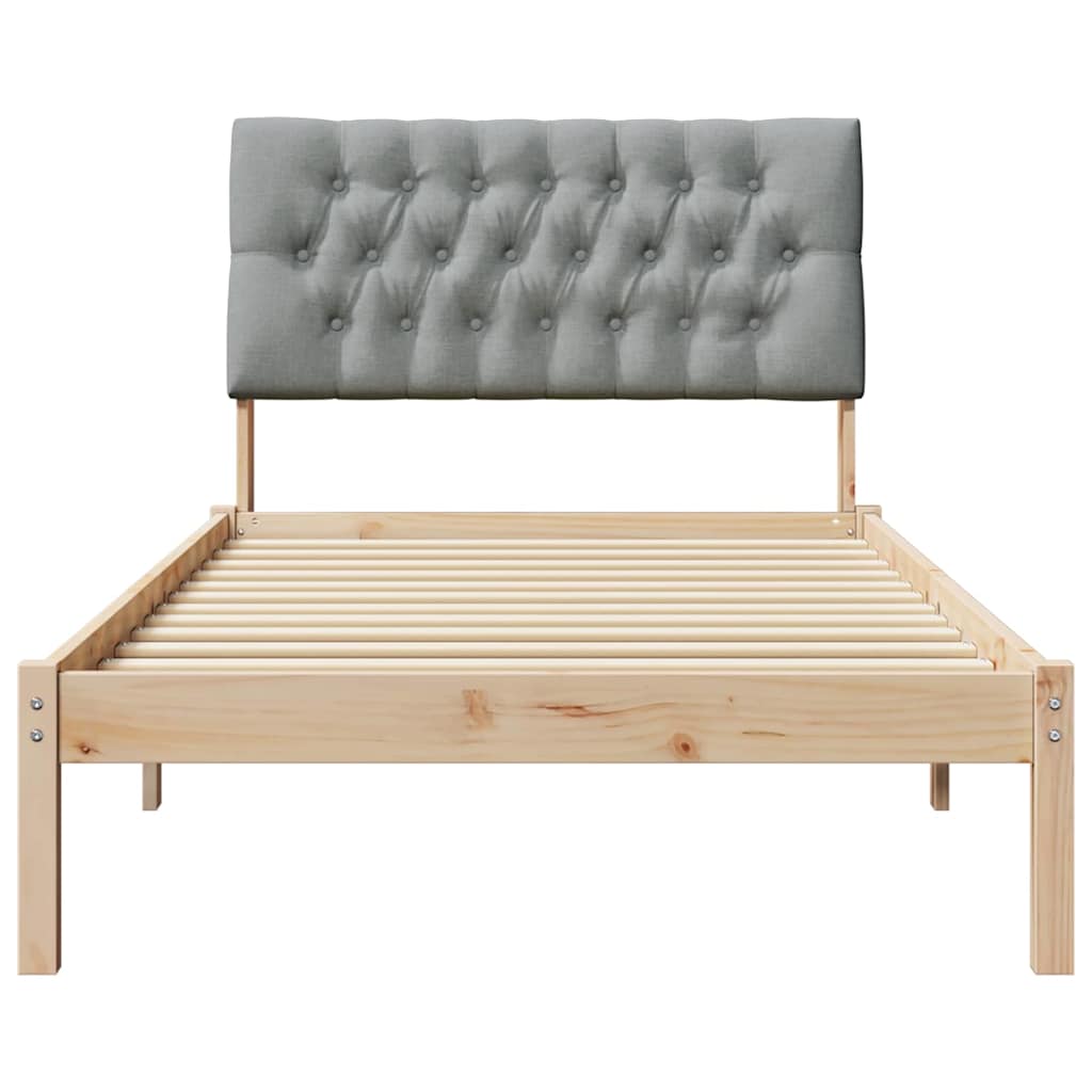 Letto con Testiera Rivestita con testiera Marrone 100 x 200 cm