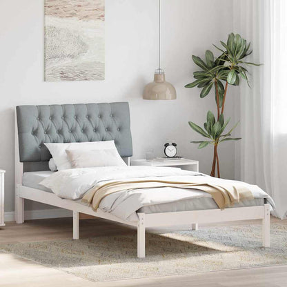 Letto con Testiera Rivestita con testiera Bianco 100 x 200 cm