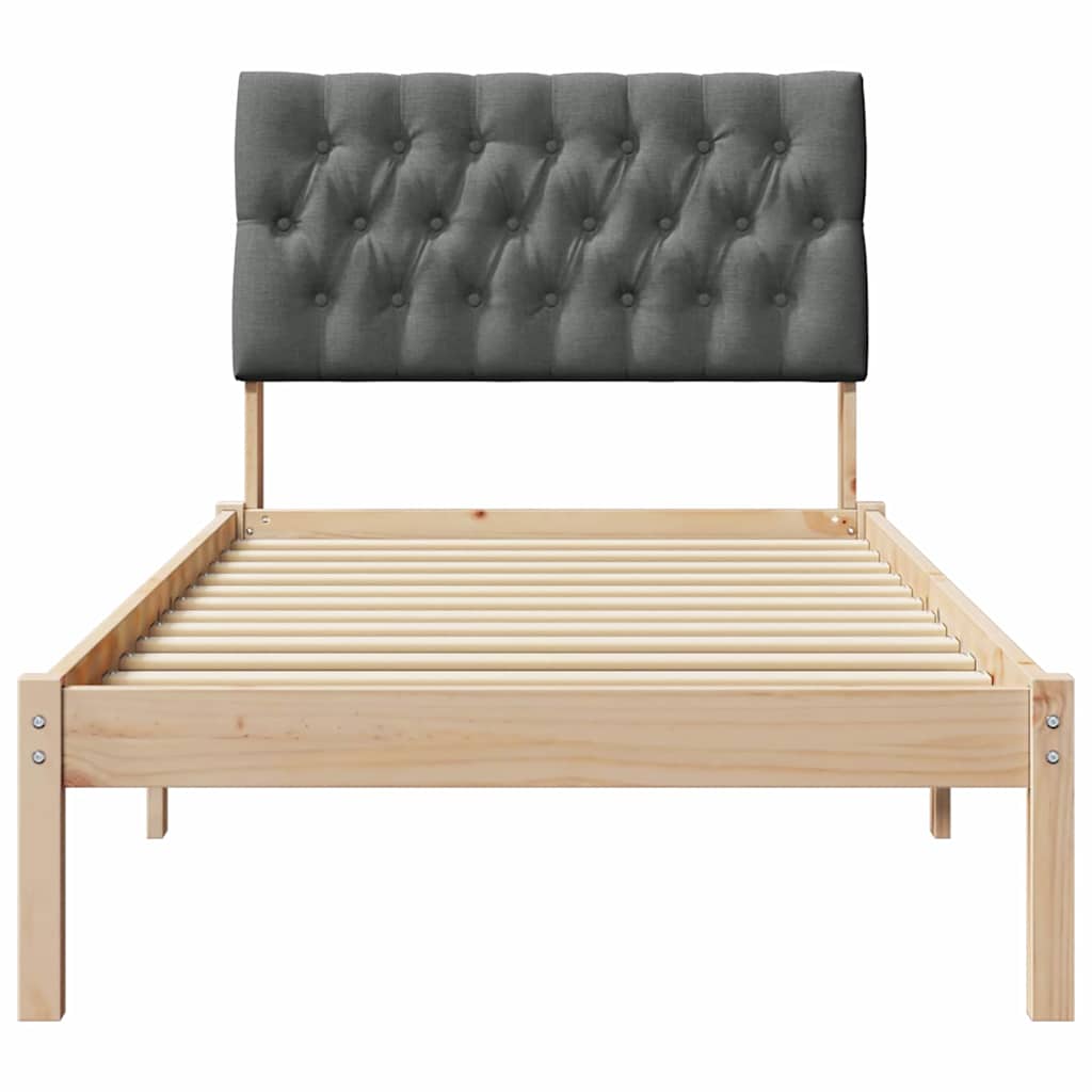 Letto con Testiera Rivestita con testiera Marrone 90 x 200 cm