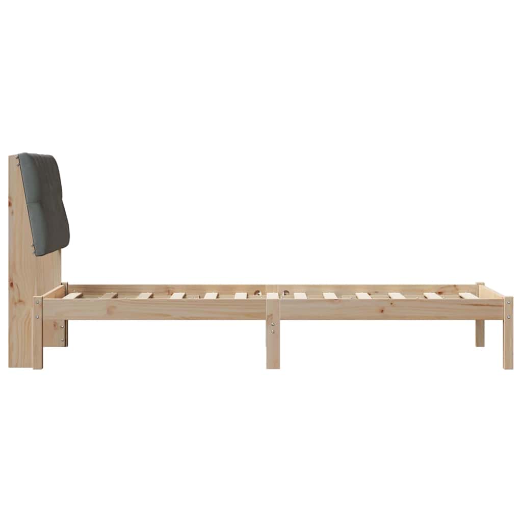 Letto con Testiera Rivestita con testiera Marrone 80 x 200 cm