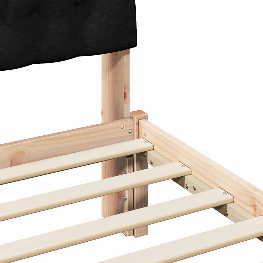 Letto con Testiera Rivestita con testiera Marrone 80 x 200 cm