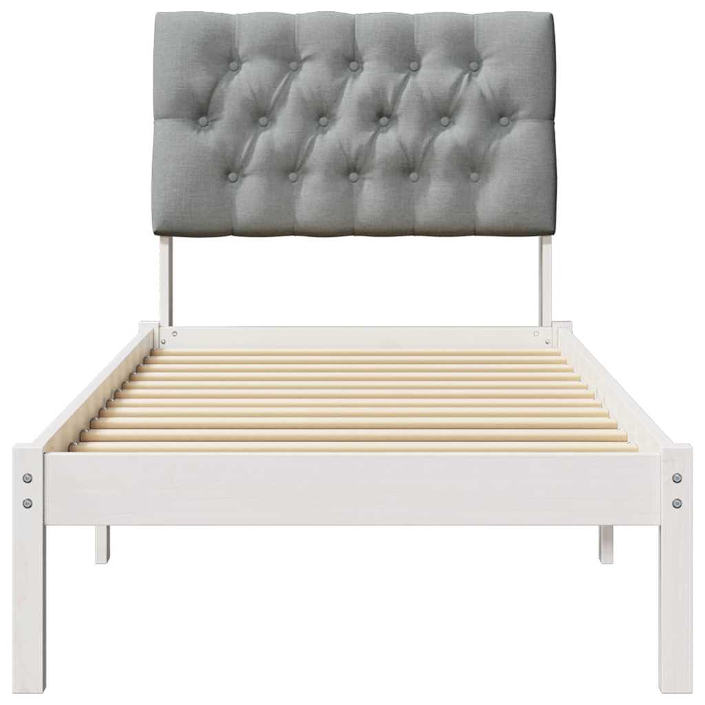 Letto con Testiera Rivestita con testiera Bianco 80 x 200 cm