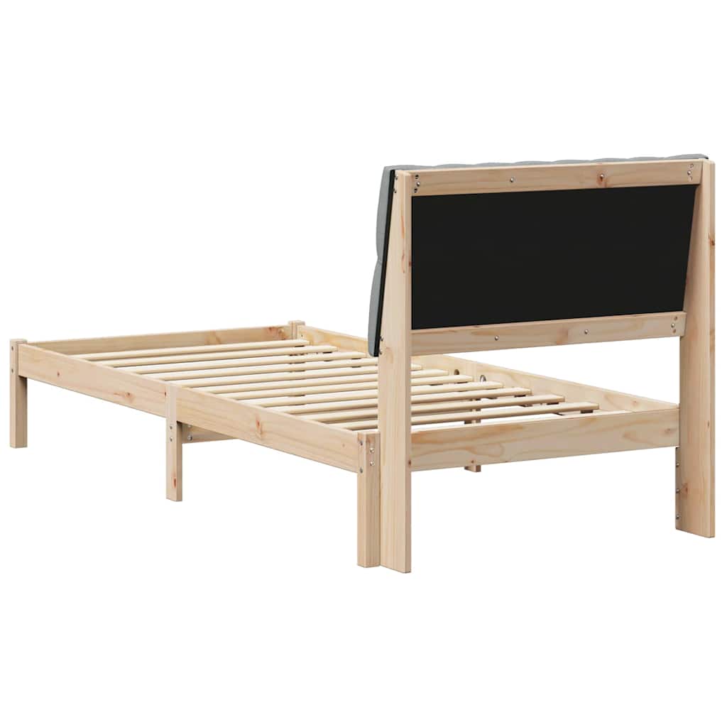 Letto con Testiera Rivestita con testiera Marrone 90 x 190 cm