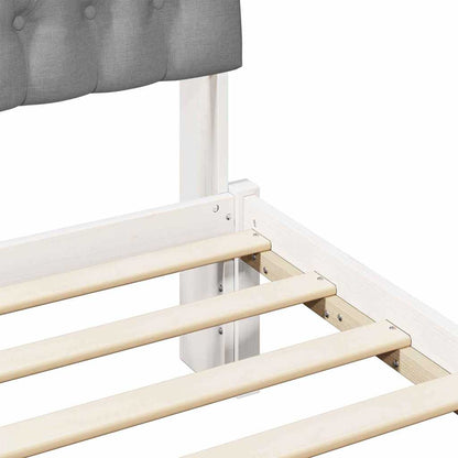 Letto con Testiera Rivestita con testiera Bianco 90 x 190 cm