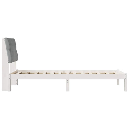 Letto con Testiera Rivestita con testiera Bianco 90 x 190 cm