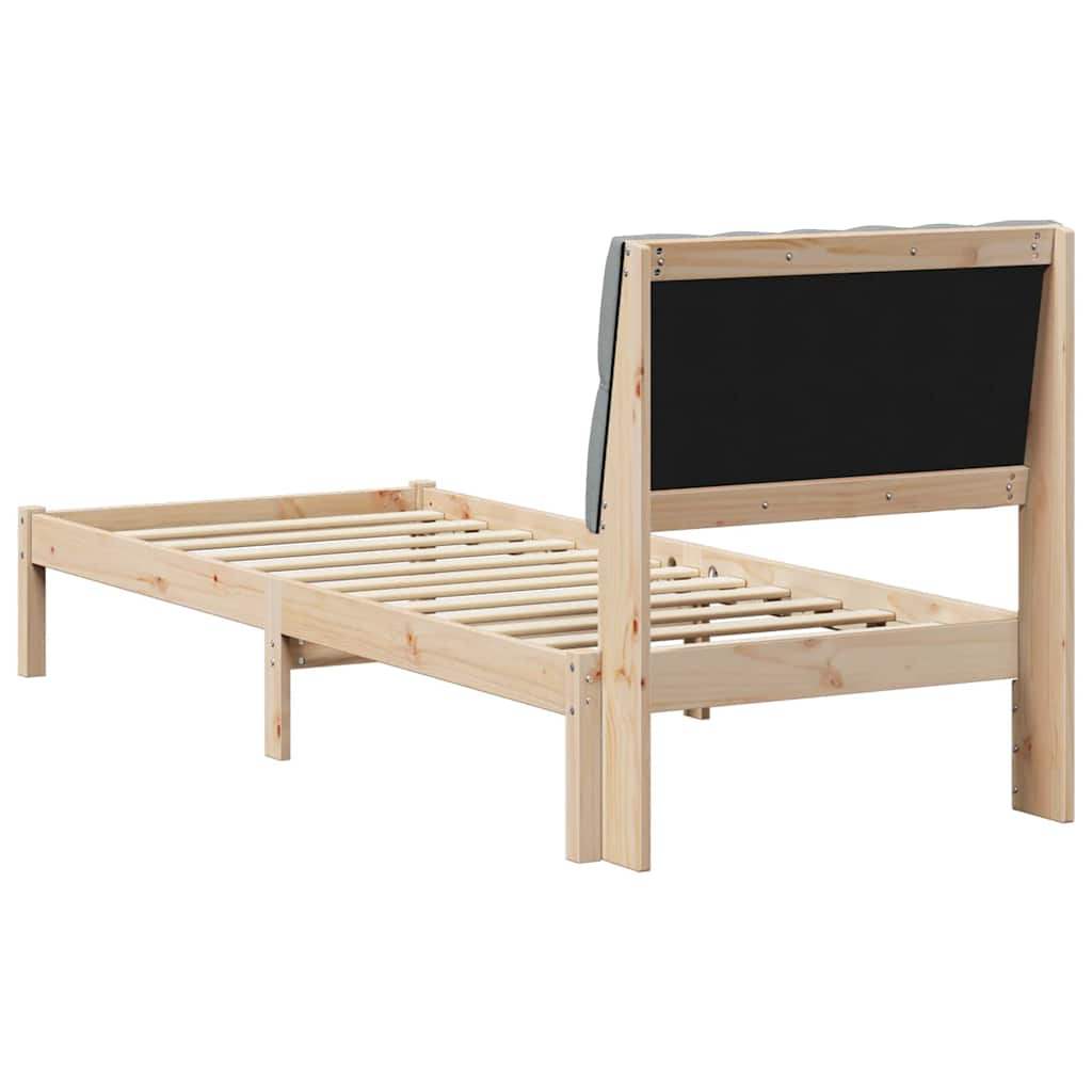 Letto con Testiera Rivestita con testiera Marrone 75 x 190 cm