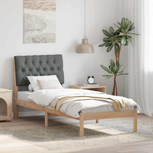Letto con Testiera Rivestita con testiera Marrone 75 x 190 cm | homemem39
