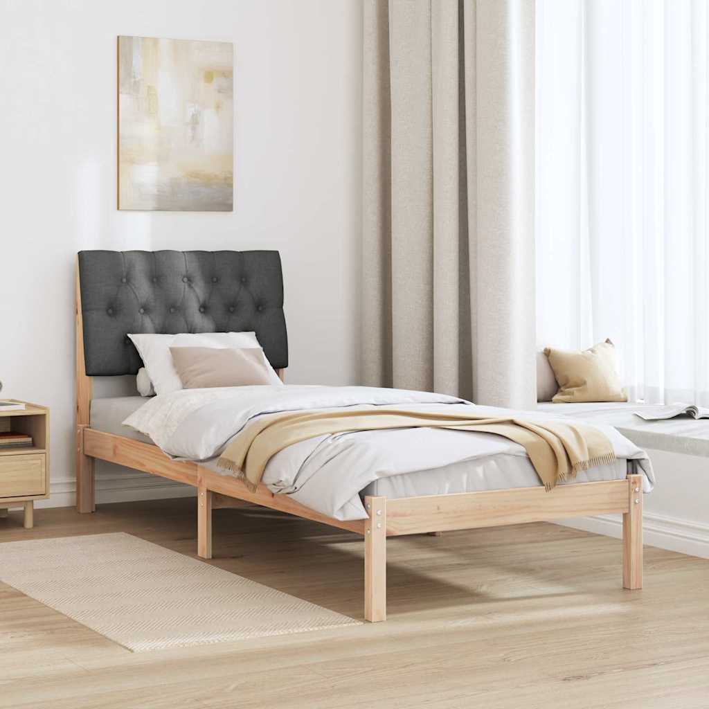 Letto con Testiera Rivestita con testiera Marrone 75 x 190 cm | homemem39