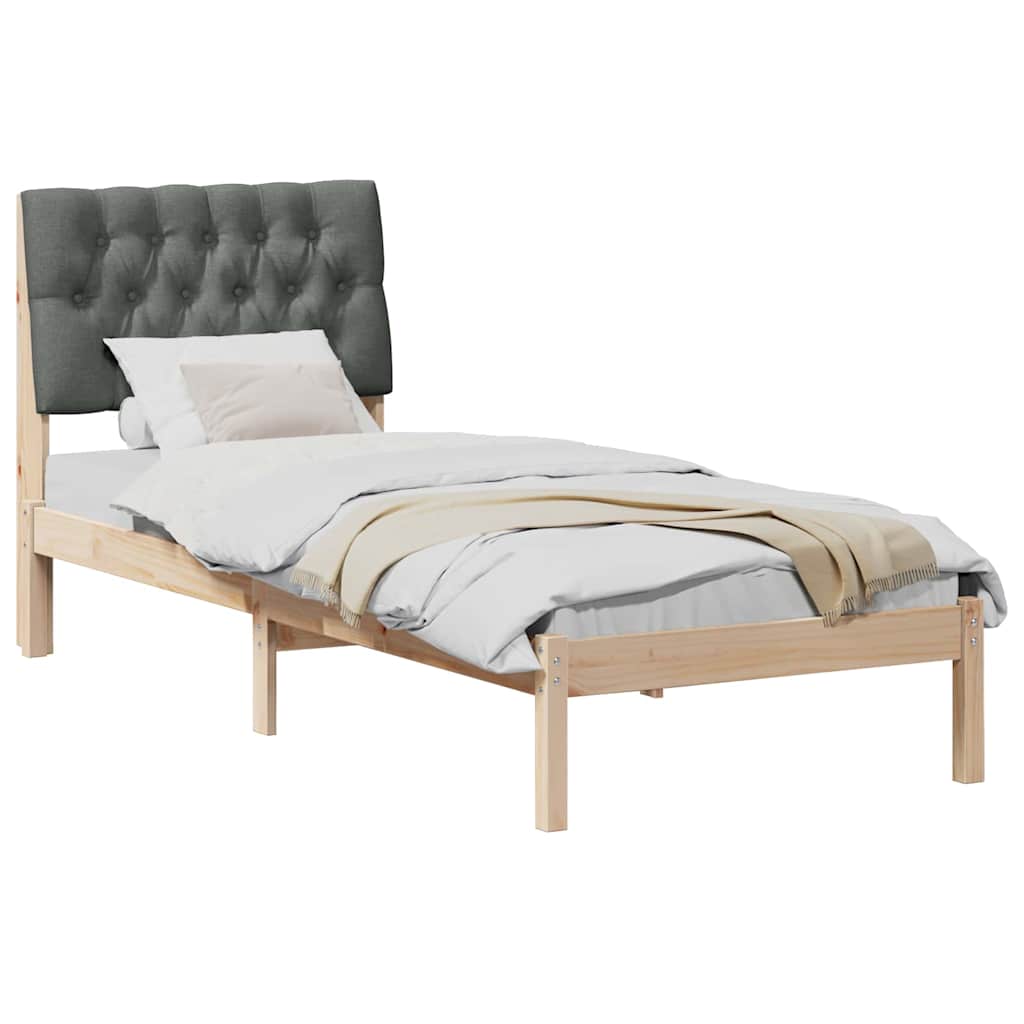 Letto con Testiera Rivestita con testiera Marrone 75 x 190 cm | homemem39