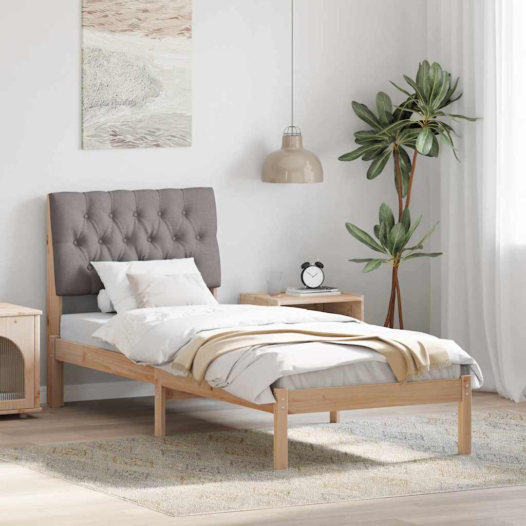 Letto con Testiera Rivestita con testiera Marrone 75 x 190 cm | homemem39