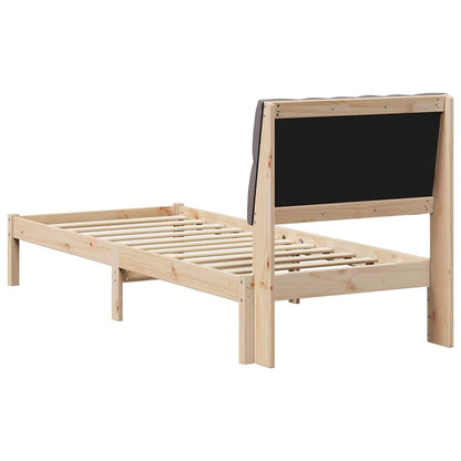 Letto con Testiera Rivestita con testiera Marrone 75 x 190 cm | homemem39