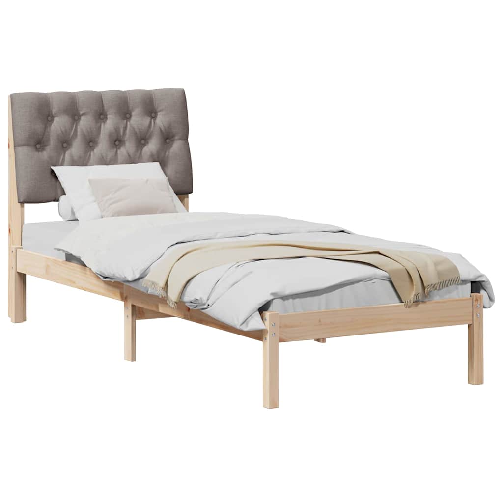 Letto con Testiera Rivestita con testiera Marrone 75 x 190 cm | homemem39