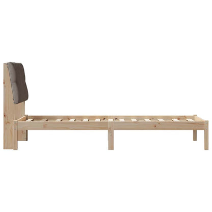 Letto con Testiera Rivestita con testiera Marrone 75 x 190 cm | homemem39