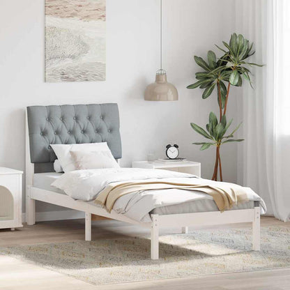 Letto con Testiera Rivestita con testiera Bianco 75 x 190 cm