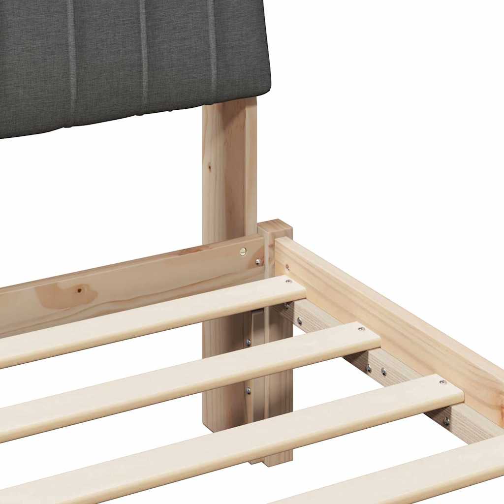 Struttura del letto Grigio scuro 140 x 200 cm Pino massello