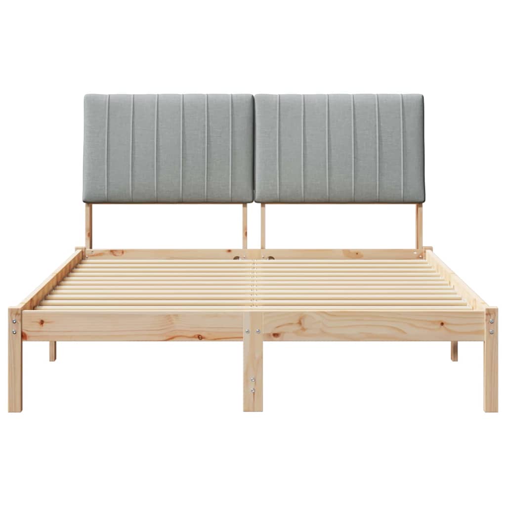 Struttura del letto Grigio chiaro 140 x 190 cm Pino massello