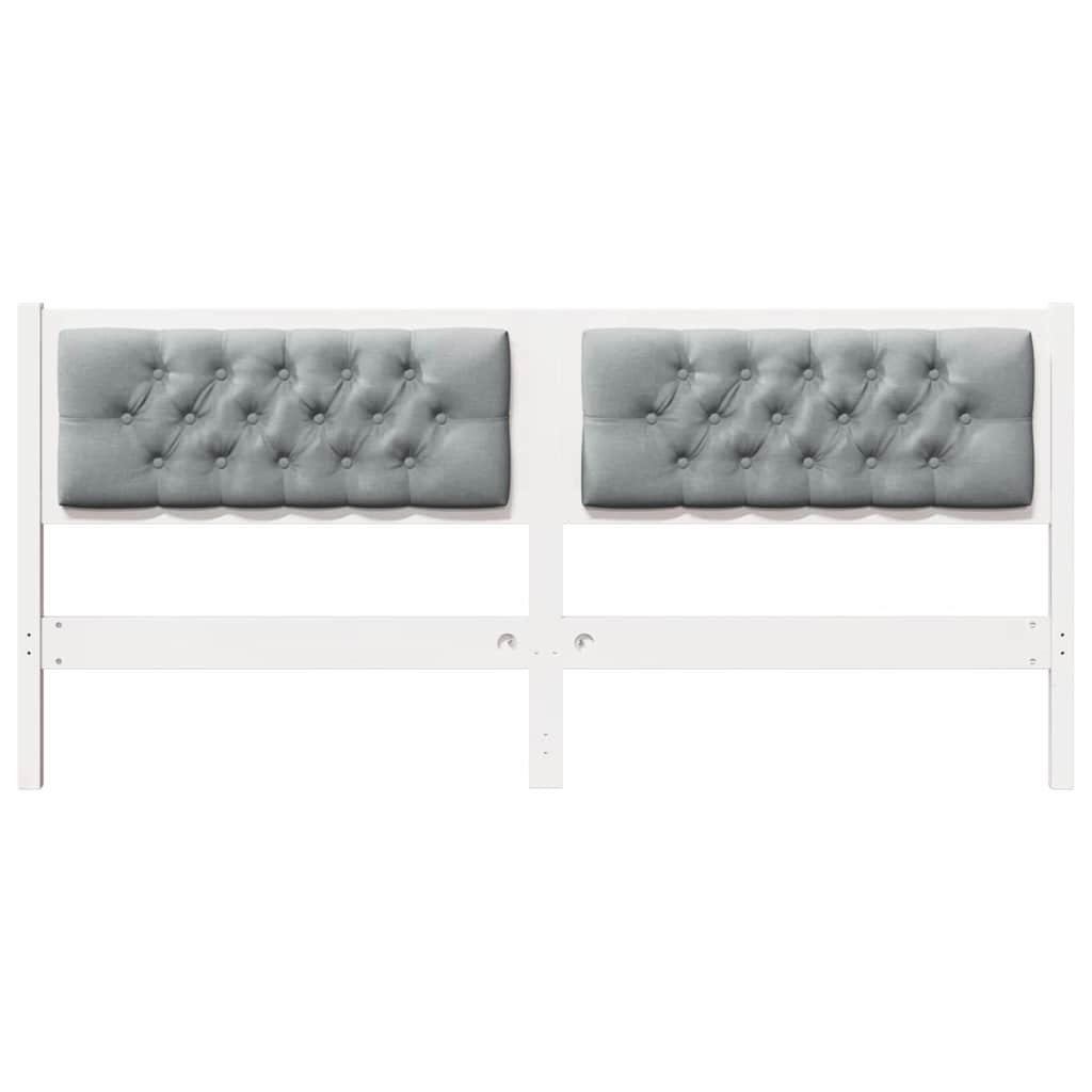 Testiera Bianco e grigio chiaro 180 cm Legno di pino massello