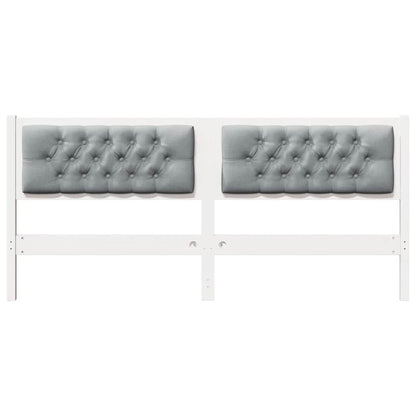 Testiera Bianco e grigio chiaro 180 cm Legno di pino massello