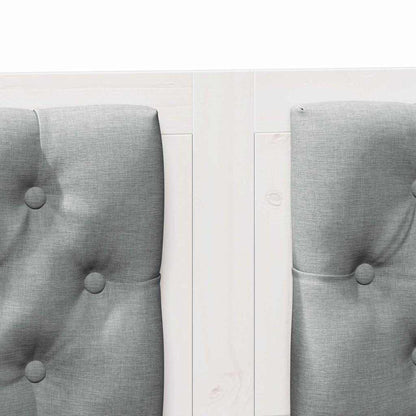 Testiera Bianco e grigio chiaro 150 cm Legno di pino massello