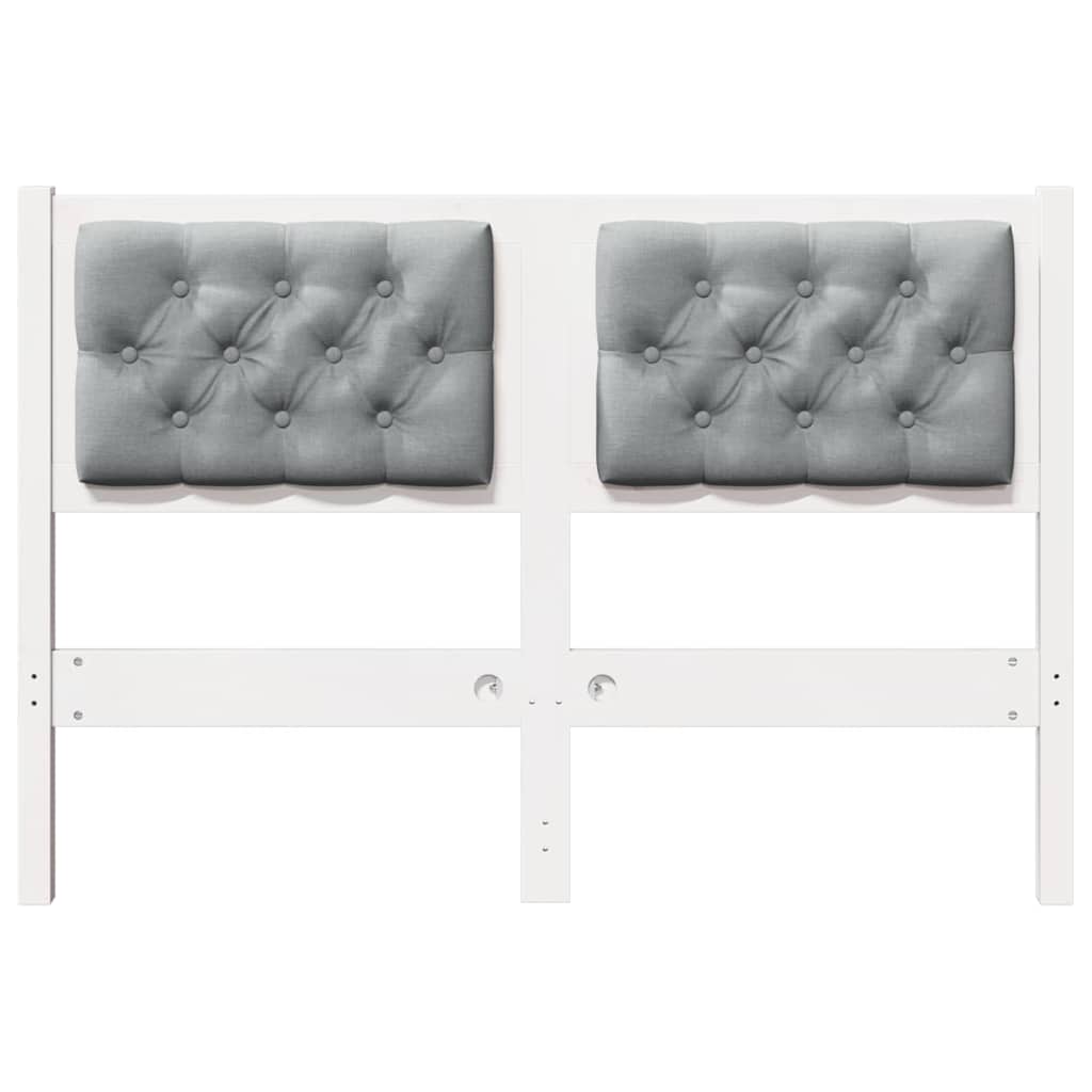 Testiera Bianco e grigio chiaro 135 cm Legno di pino massello