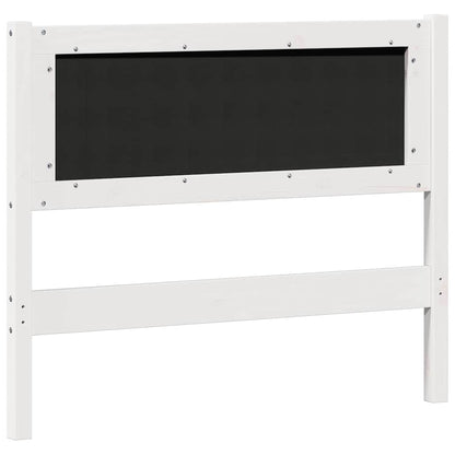 Testiera Bianco e grigio chiaro 100 cm Legno di pino massello