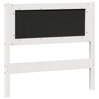 Testiera Bianco e grigio chiaro 90 cm Legno di pino massello