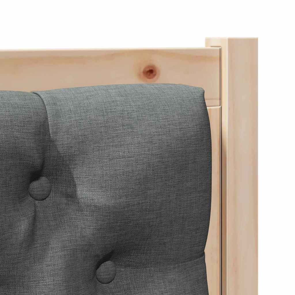 Testiera marrone e grigio scuro 80 cm Legno di pino massello