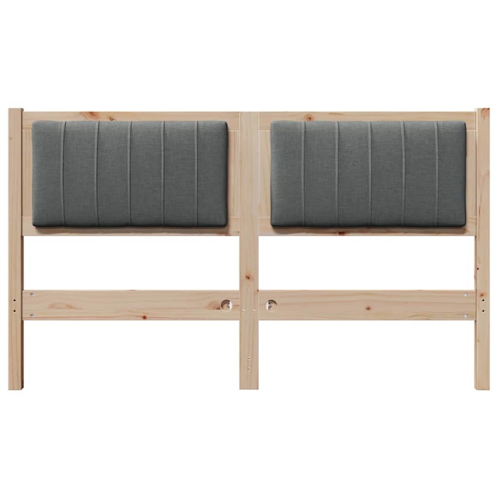 Testiera imbottita con testiera Marrone 135 cm Pino massello