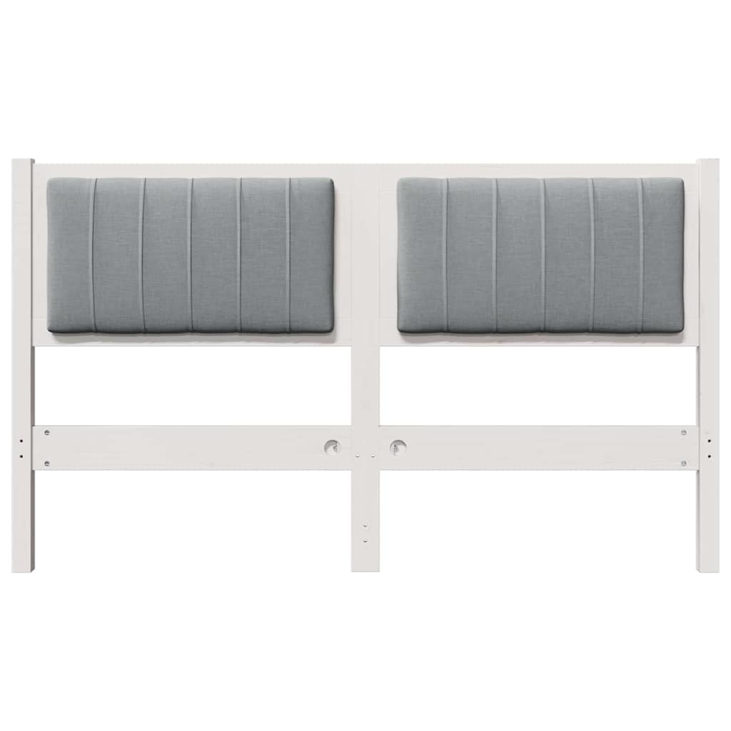 Testiera imbottita con testiera Bianco 135 cm Pino massello