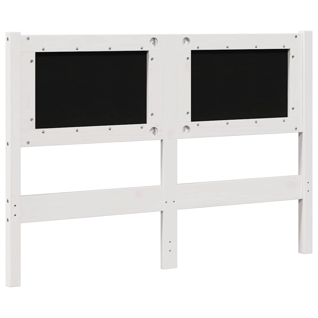 Testiera imbottita con testiera Bianco 120 cm Pino massello