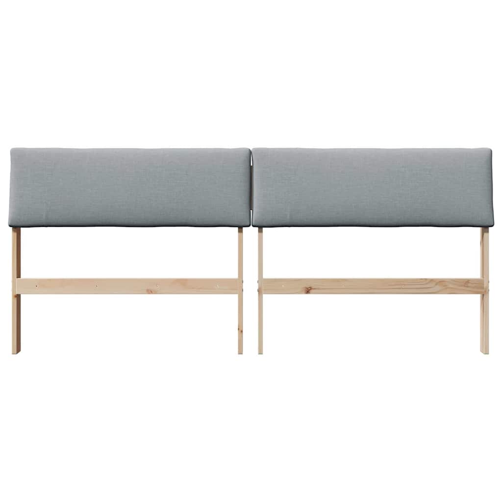 Testiera imbottita Grigio chiaro 200 cm Pino massello